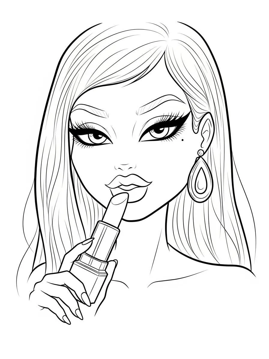 Coloriage Bratz se prépare pour la fête