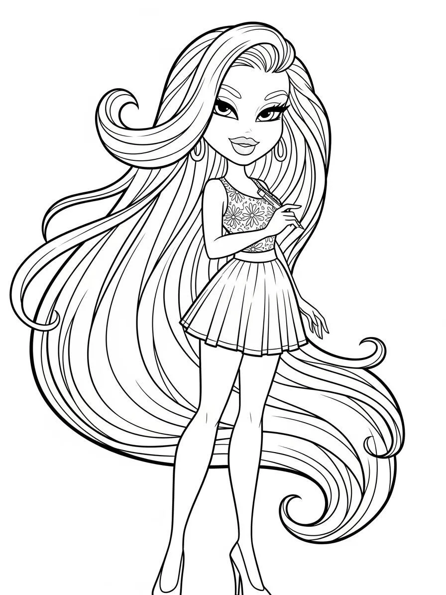 Coloriage Bratz élégant