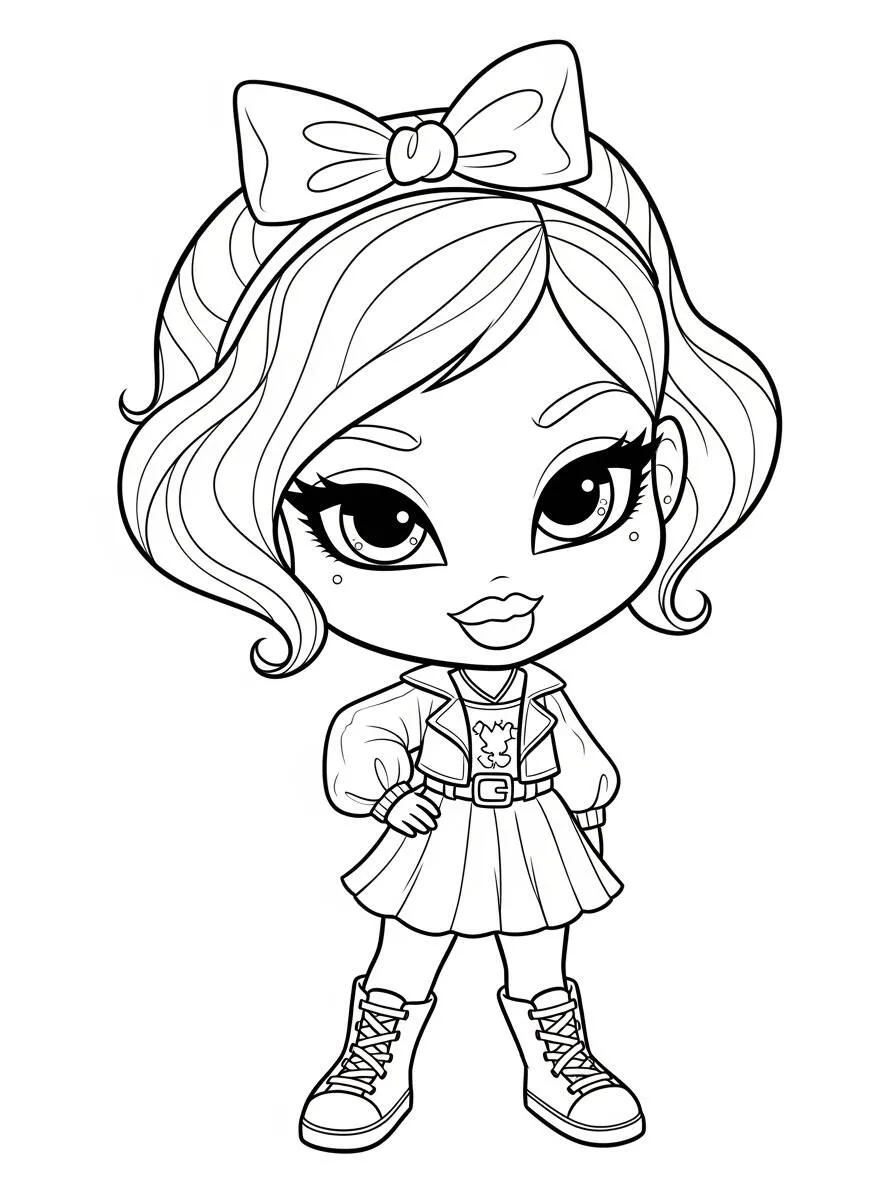 Desenho da Bratz Estilosa para Colorir