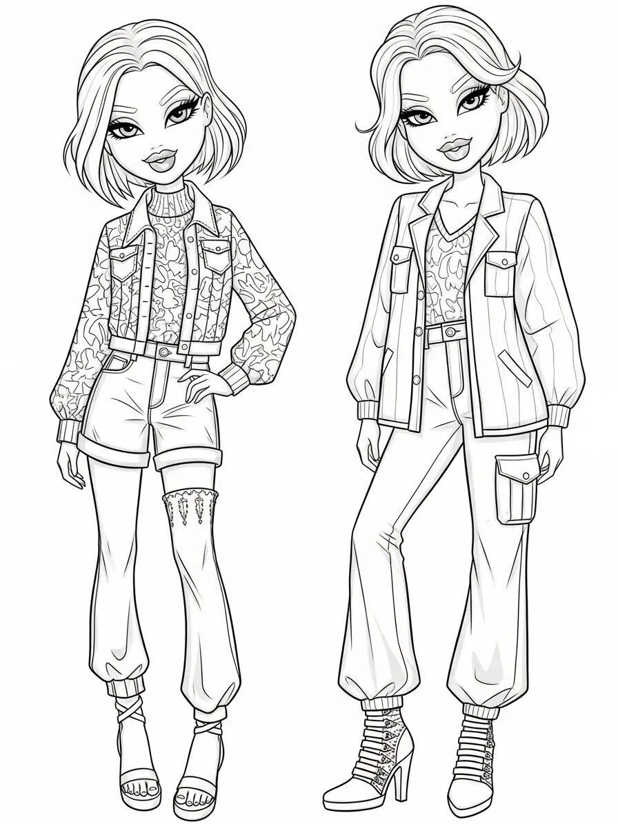 Desenho da Bratz Estilosa para Colorir