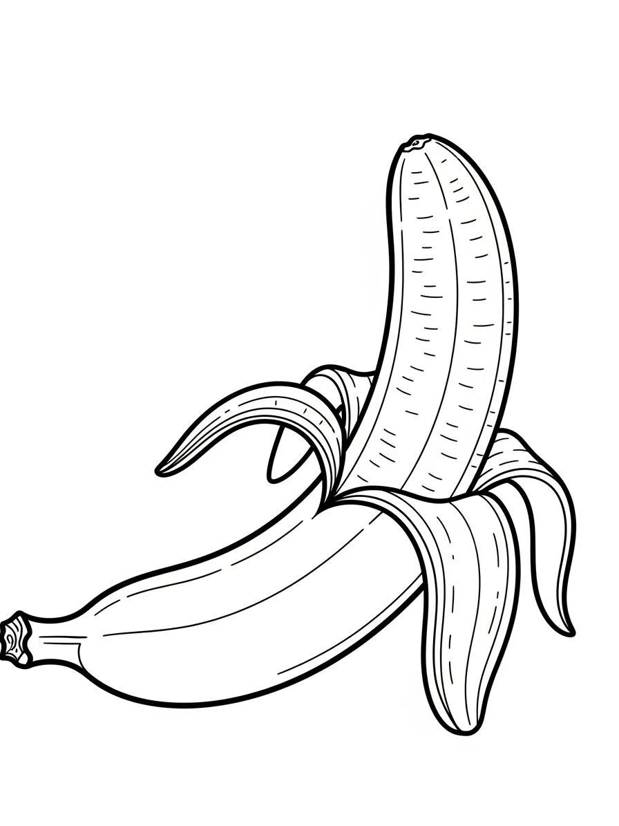 Desenho de Banana Kawaii para Colorir