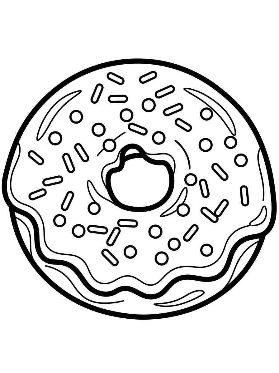 Dibujo para colorear De Donuts Kawaii
