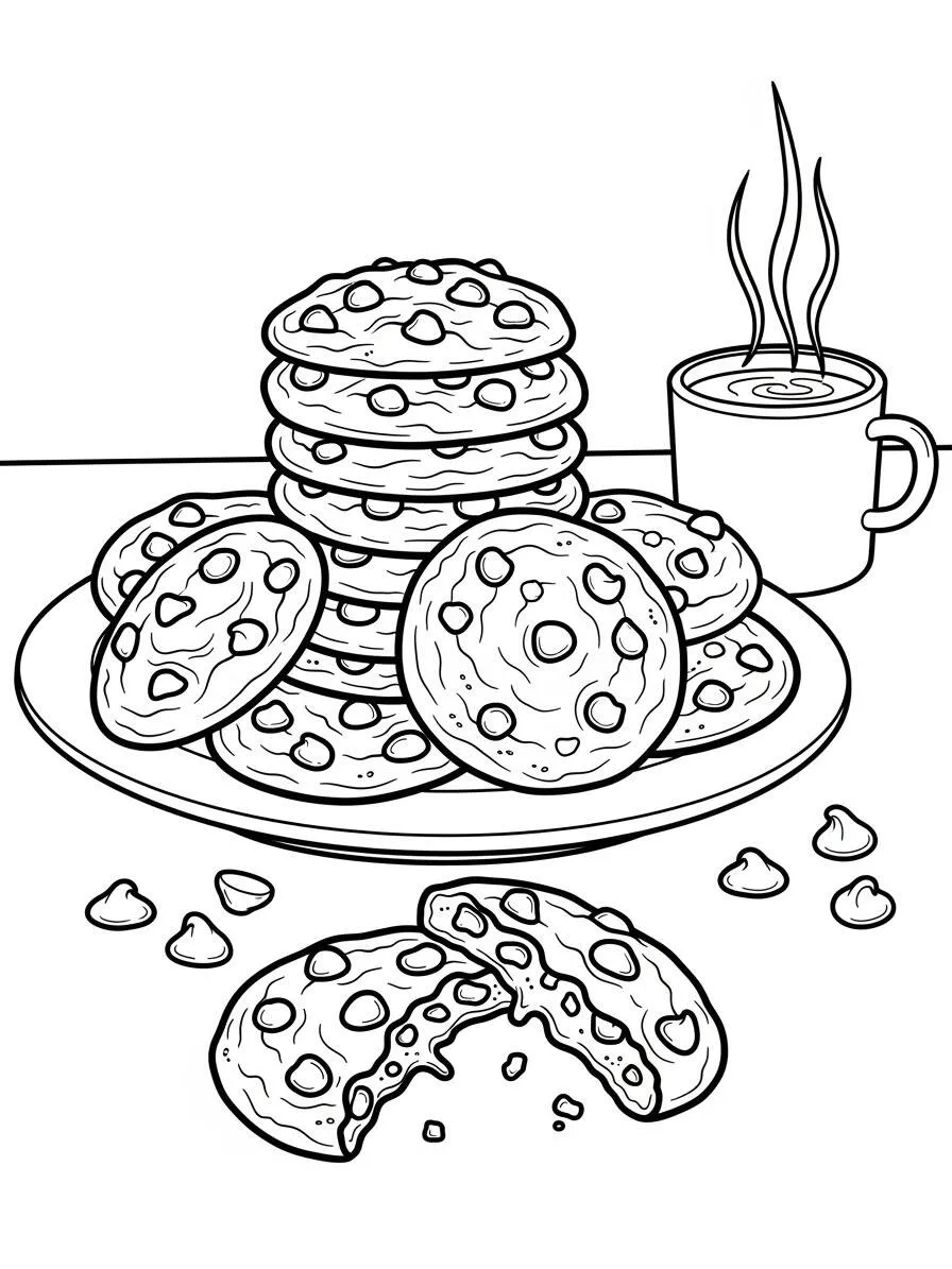 Desenho de Biscoitos Deliciosos para Colorir