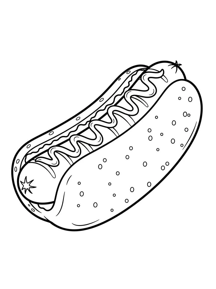 Perro Caliente Dibujo para colorear