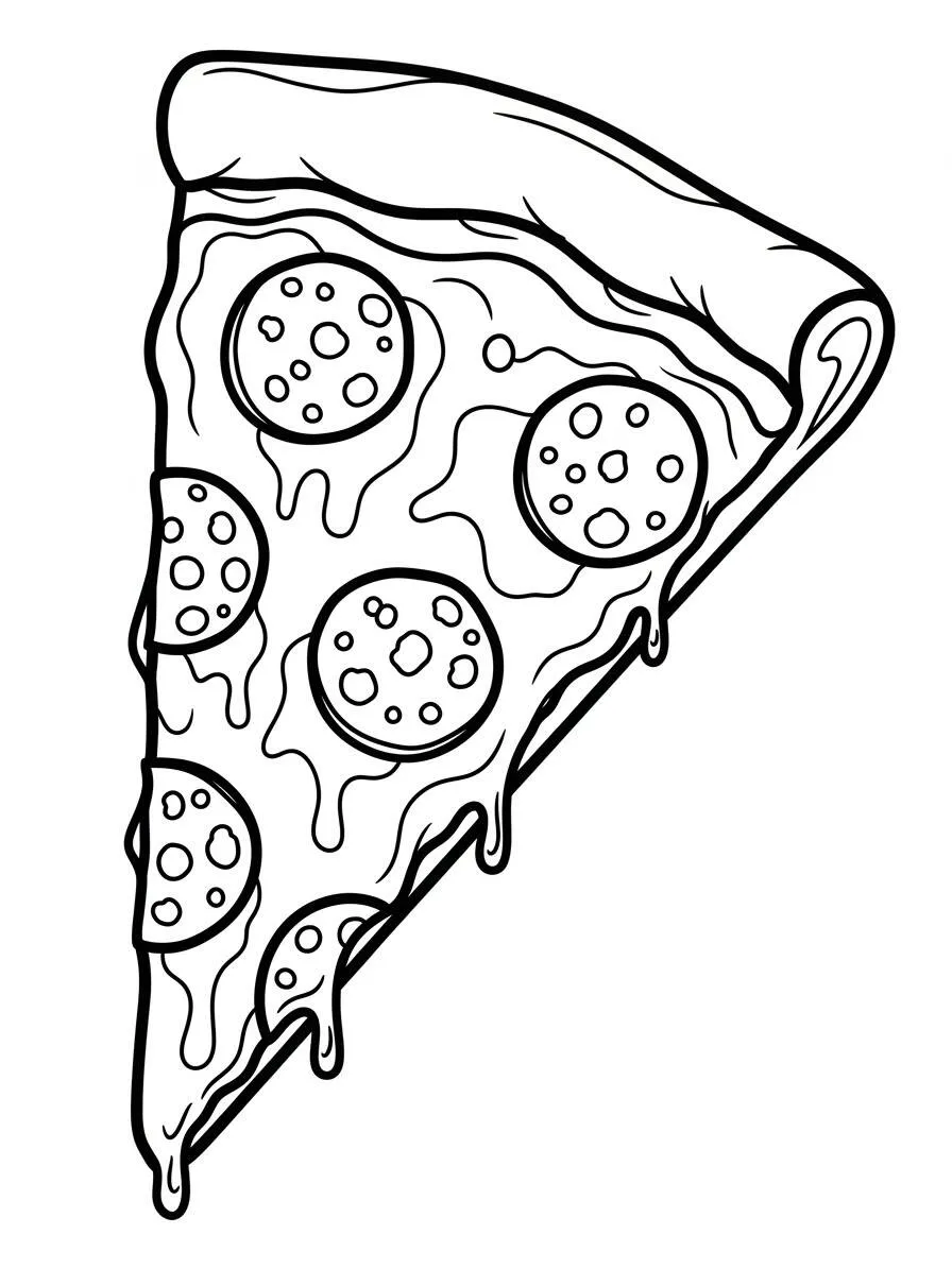 Deliciosa Pizza Página Para Colorear