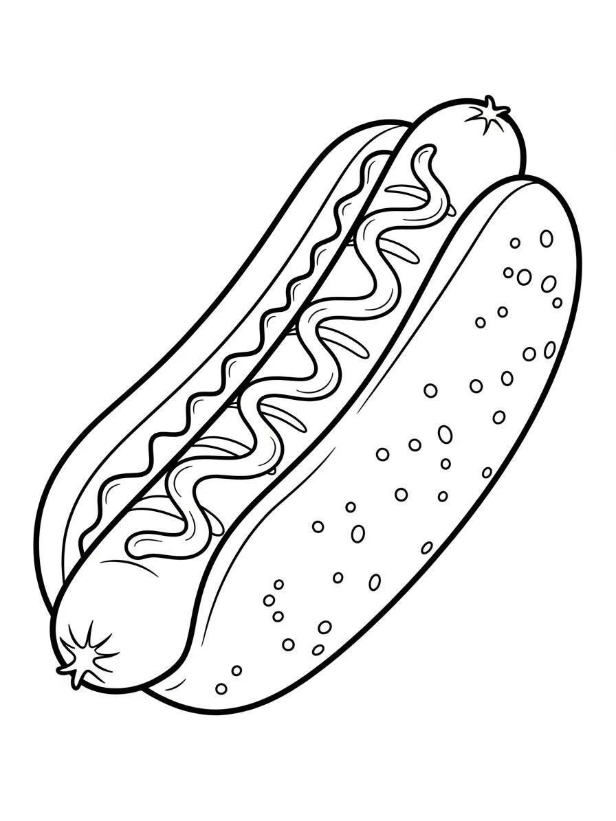 Desenho de Hot Dog para Colorir