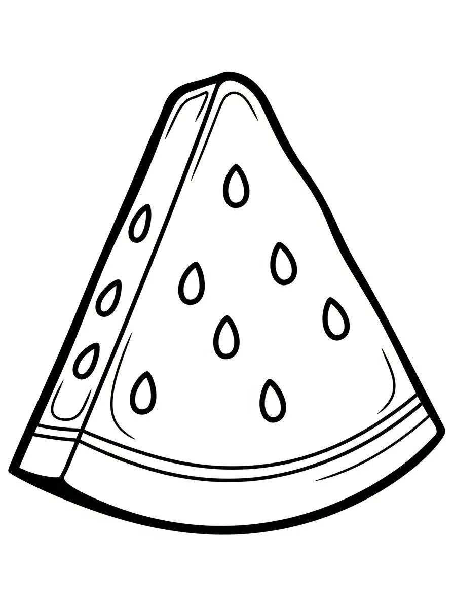 Desenho de Fatia de Melancia para Colorir