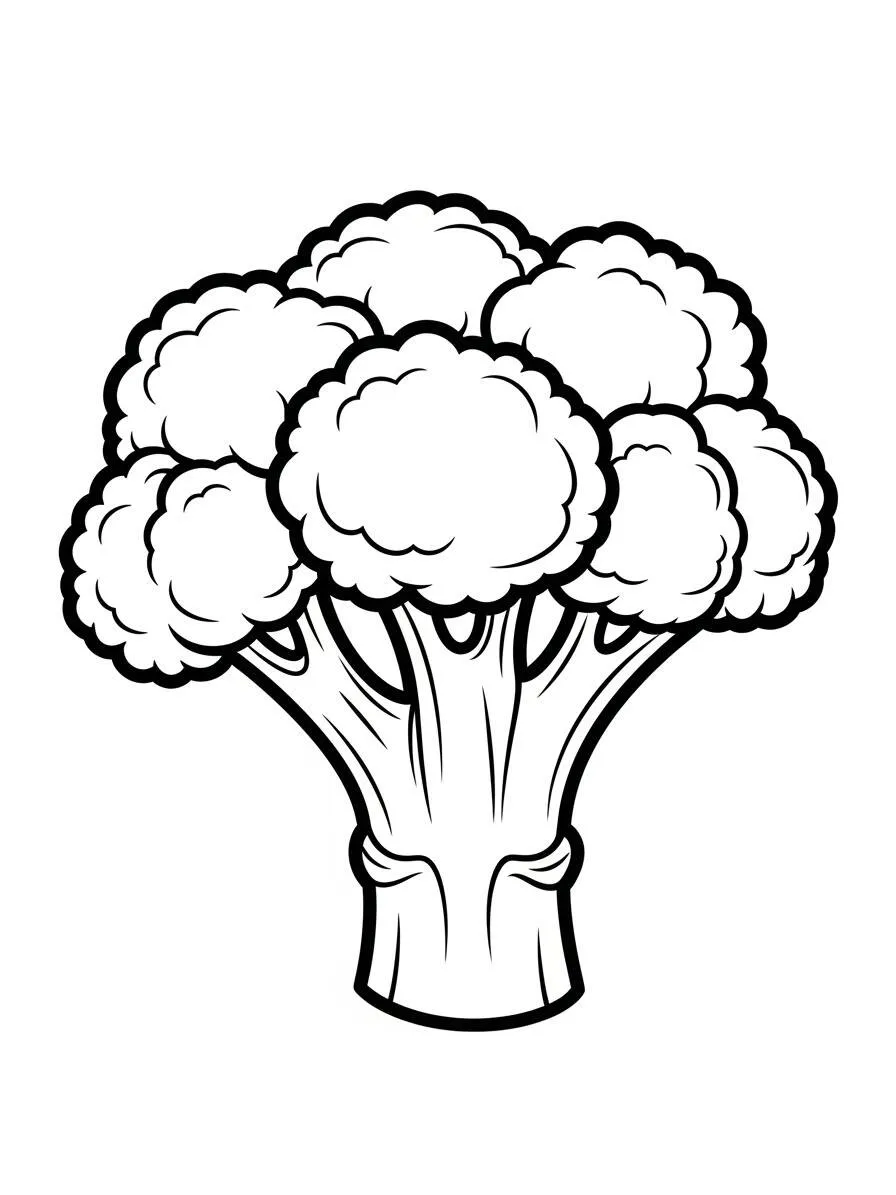 Desenho de Brócolis Kawaii para Colorir