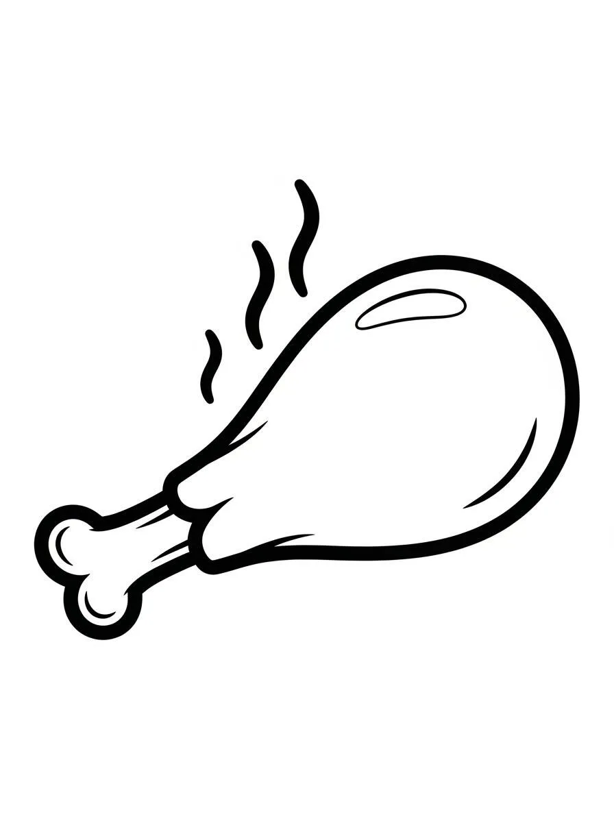 Desenho de Frango Assado para Colorir