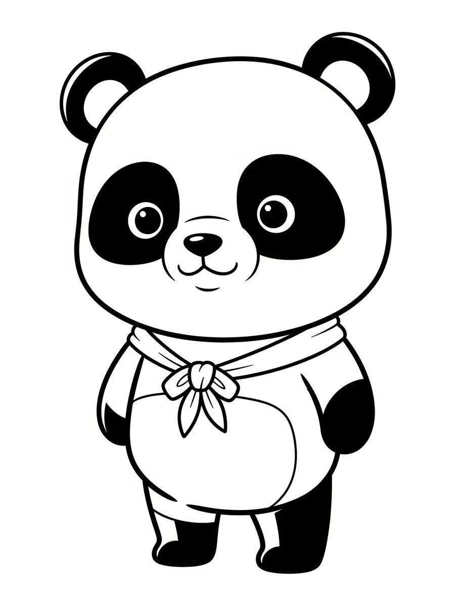 Dibujo para colorear De Panda Kawaii
