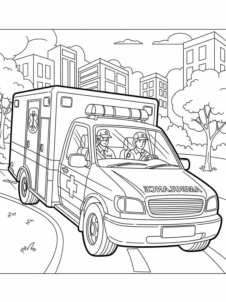 Dibujo de Ambulancia para colorear