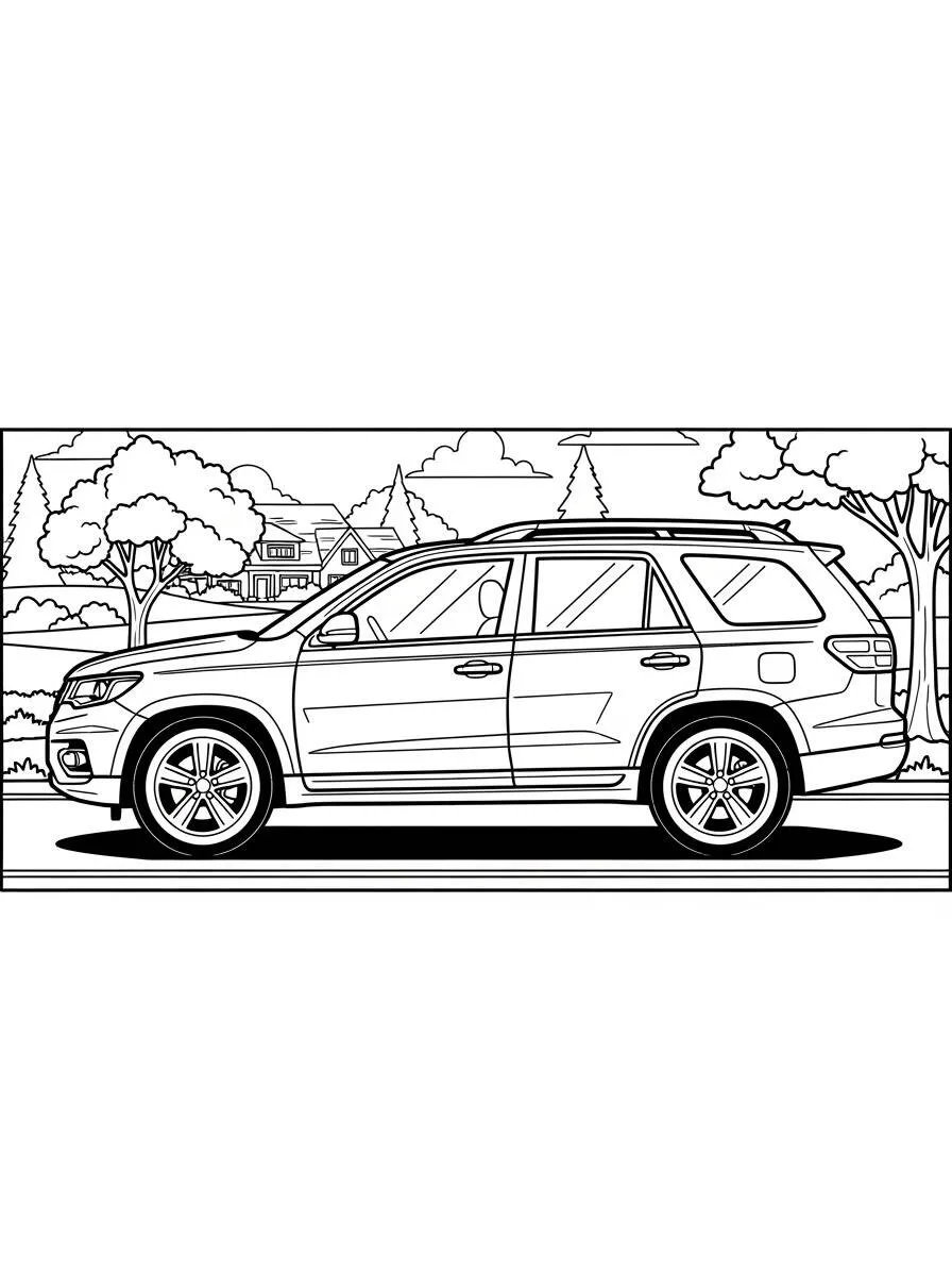 Coche familiar Dibujo para colorear