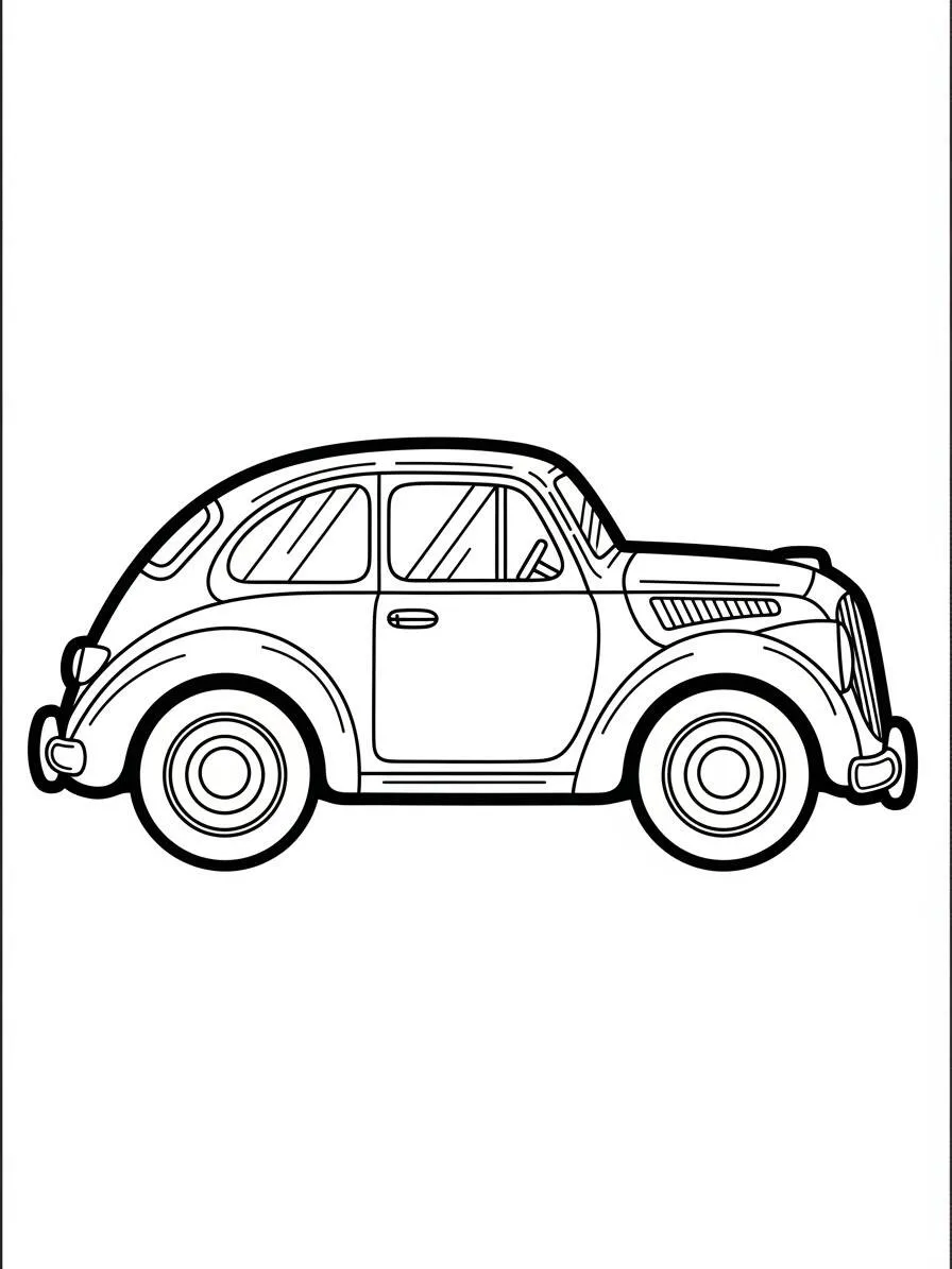 Coche Clásico Dibujo para colorear