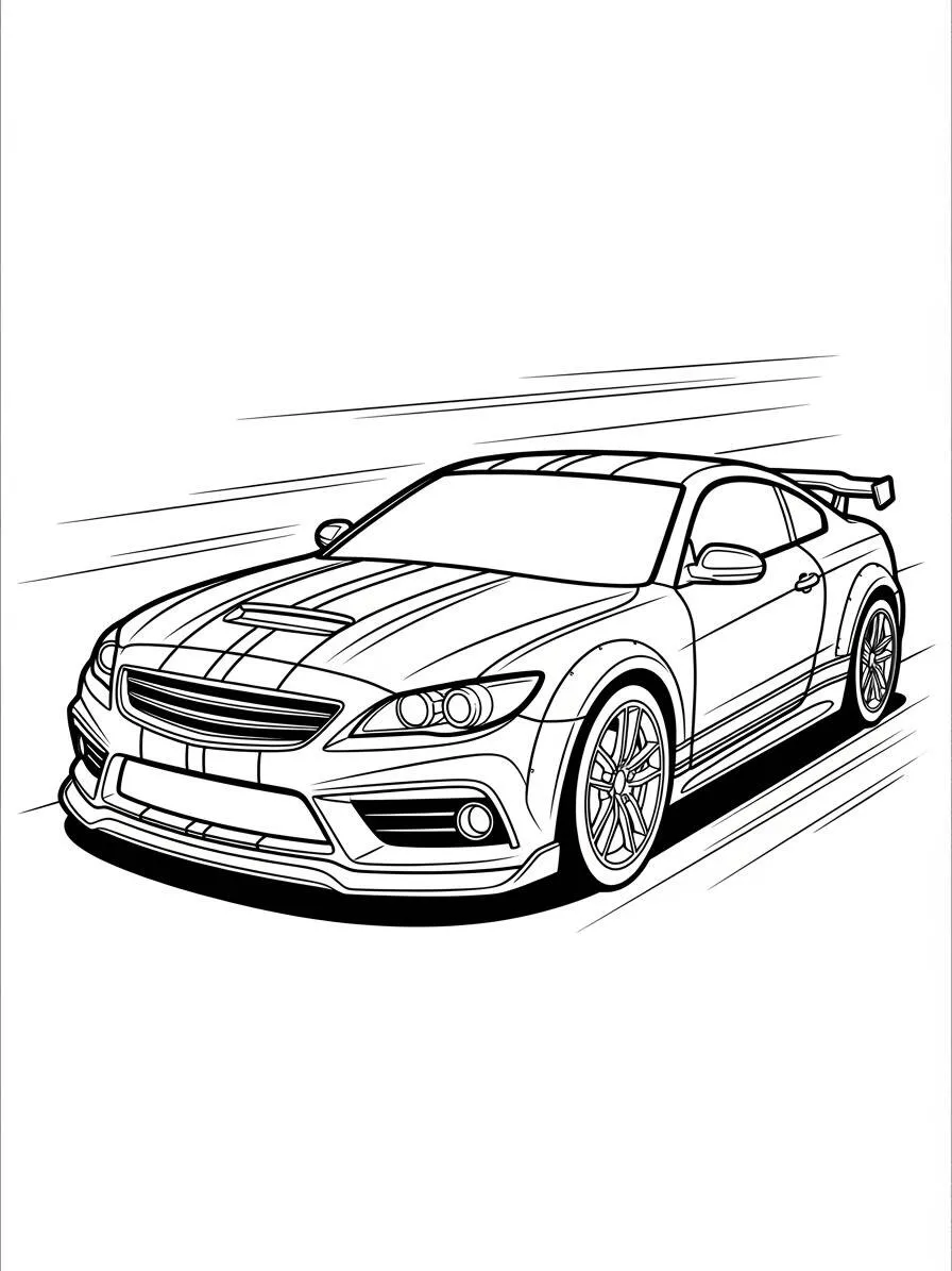 Coche Deportivo Rápido Dibujo para colorear