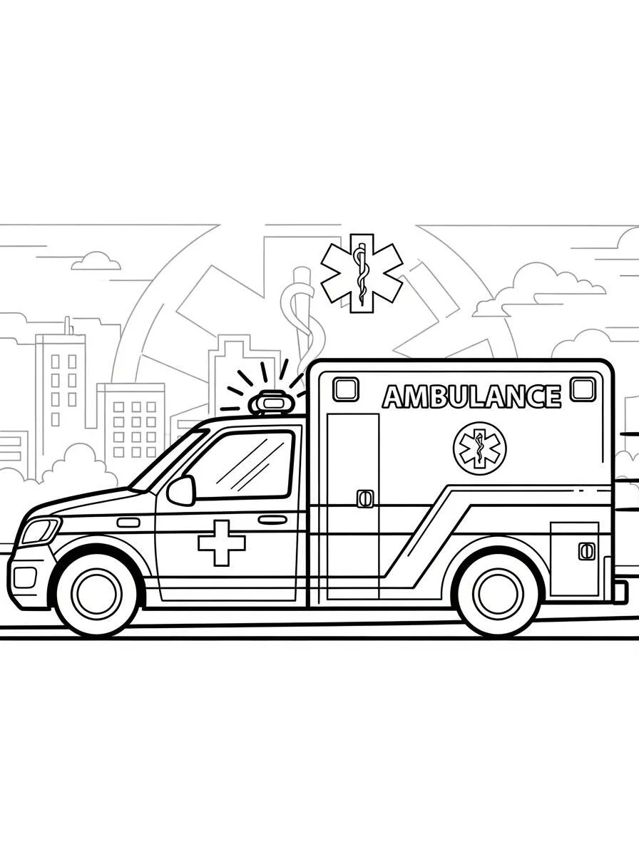 Ambulancia Dibujo para colorear
