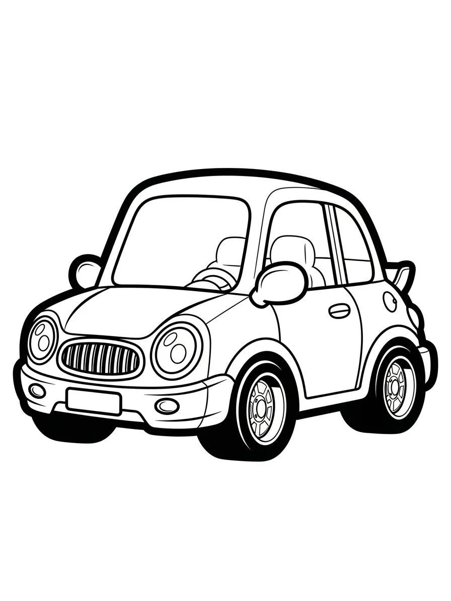 Desenho de Carro Compacto para Colorir