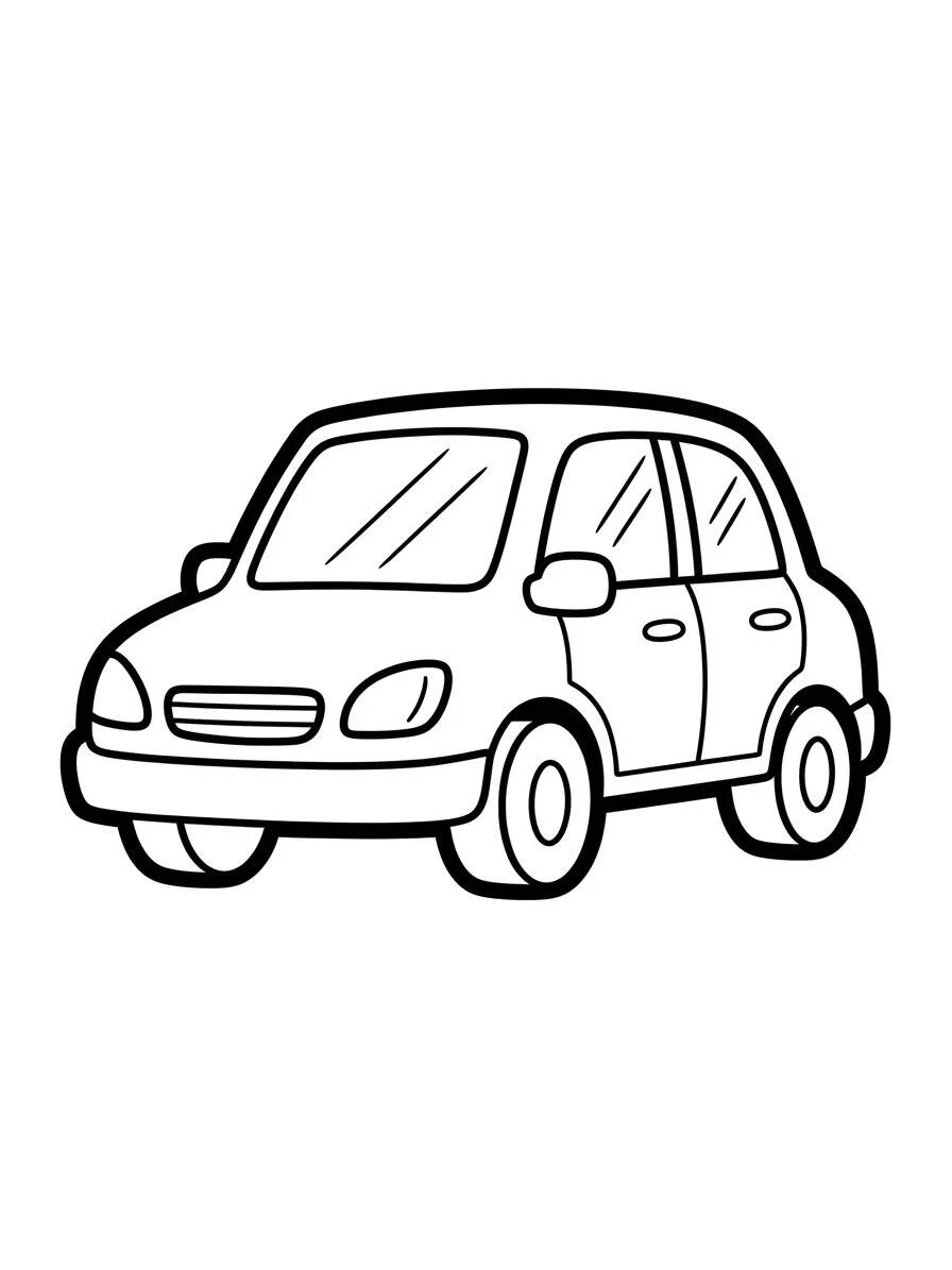 Desenho de Carro Divertido para Colorir