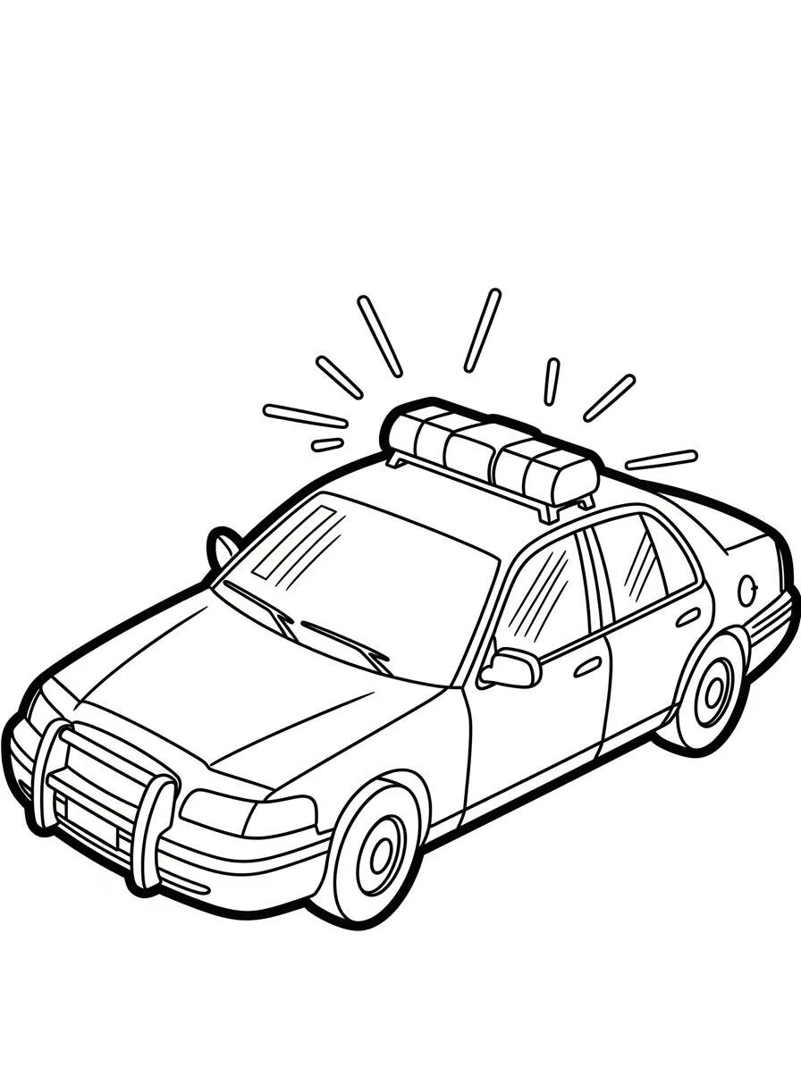 Coche de policía Página para colorear