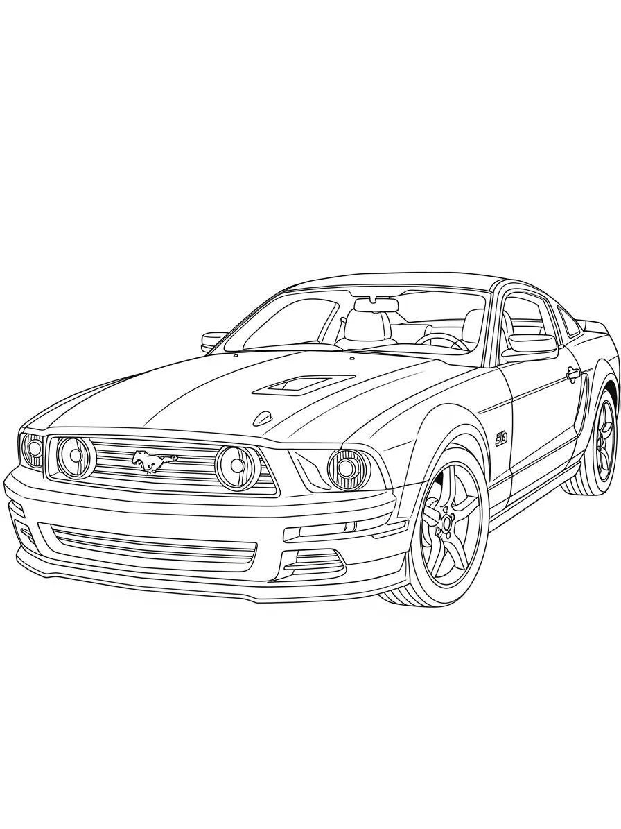 Mustang Coche Deportivo Página Para Colorear