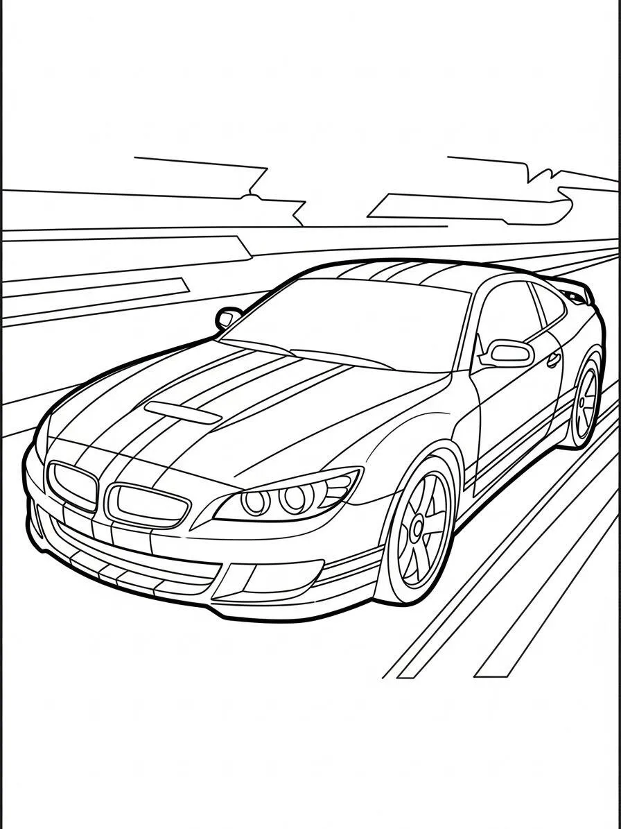 Coche deportivo Página para colorear