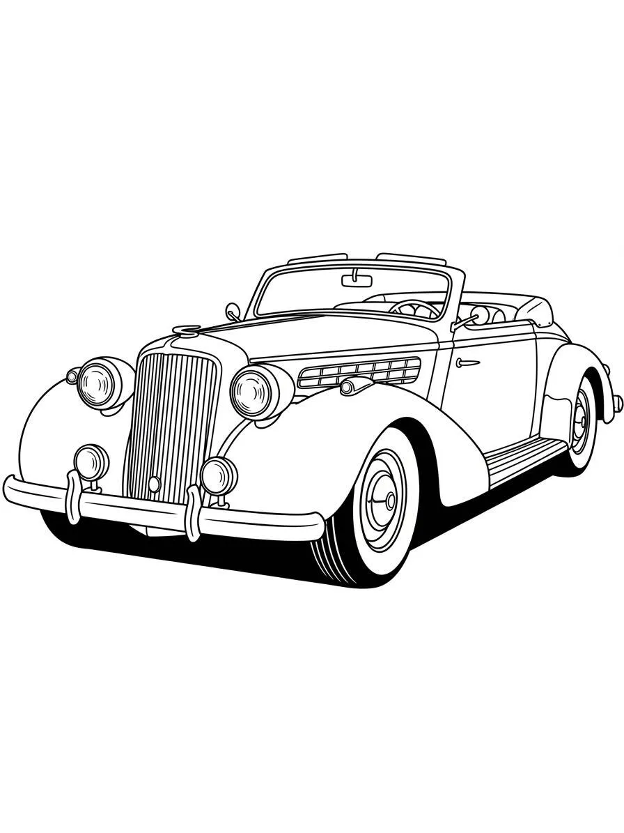 Desenho de Carro Clássico para Colorir