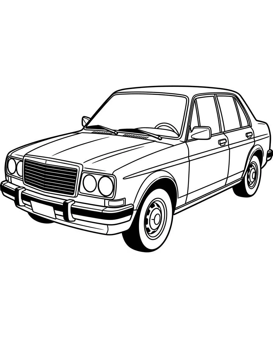 Desenho de Carro Clássico para Colorir