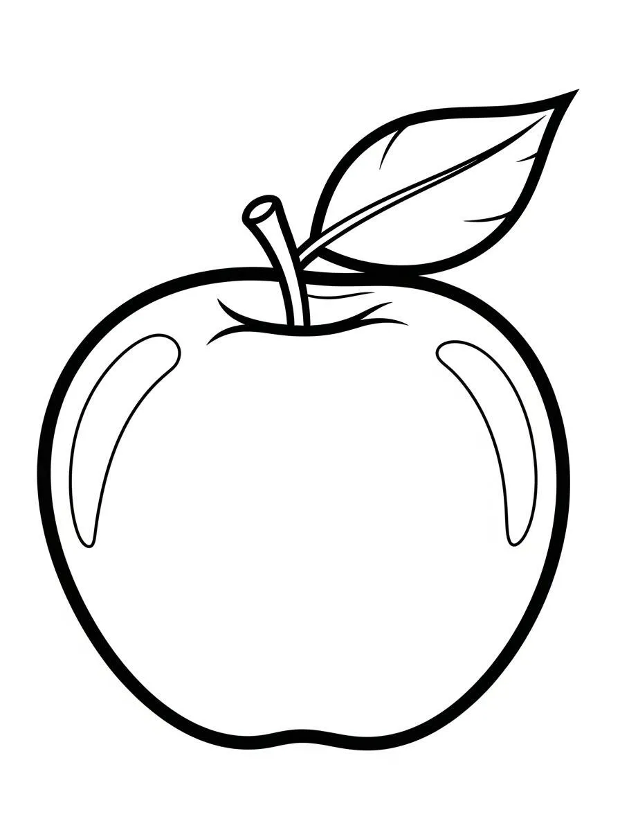 Desenho de Maçã Brilhante para Colorir