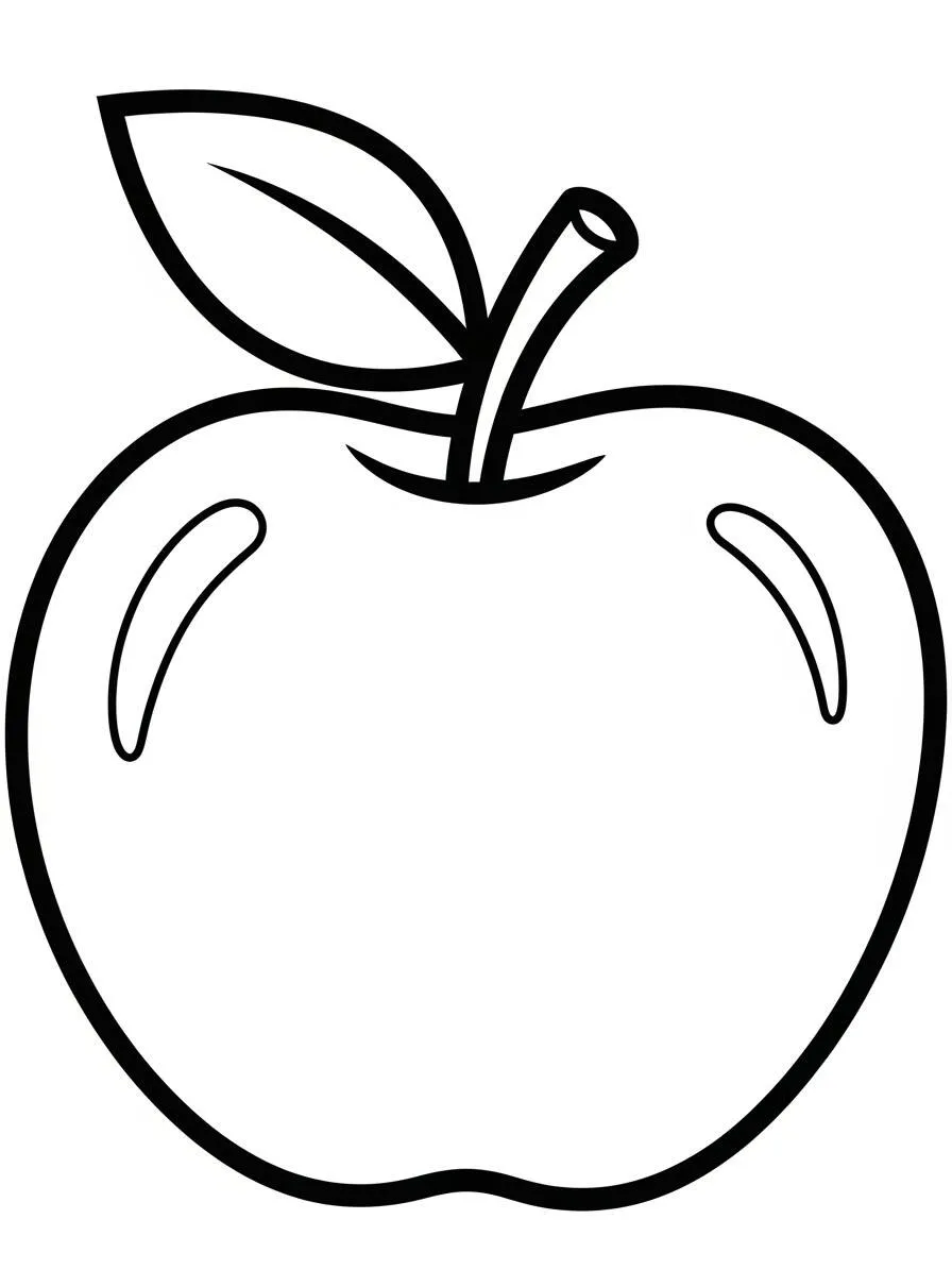 Dibujo para colorear De Manzana Sencilla
