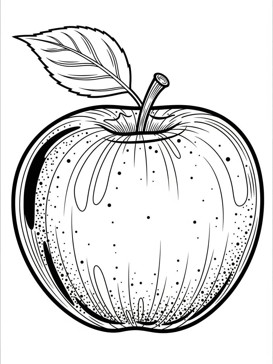 Desenho de Maçã Brilhante para Colorir