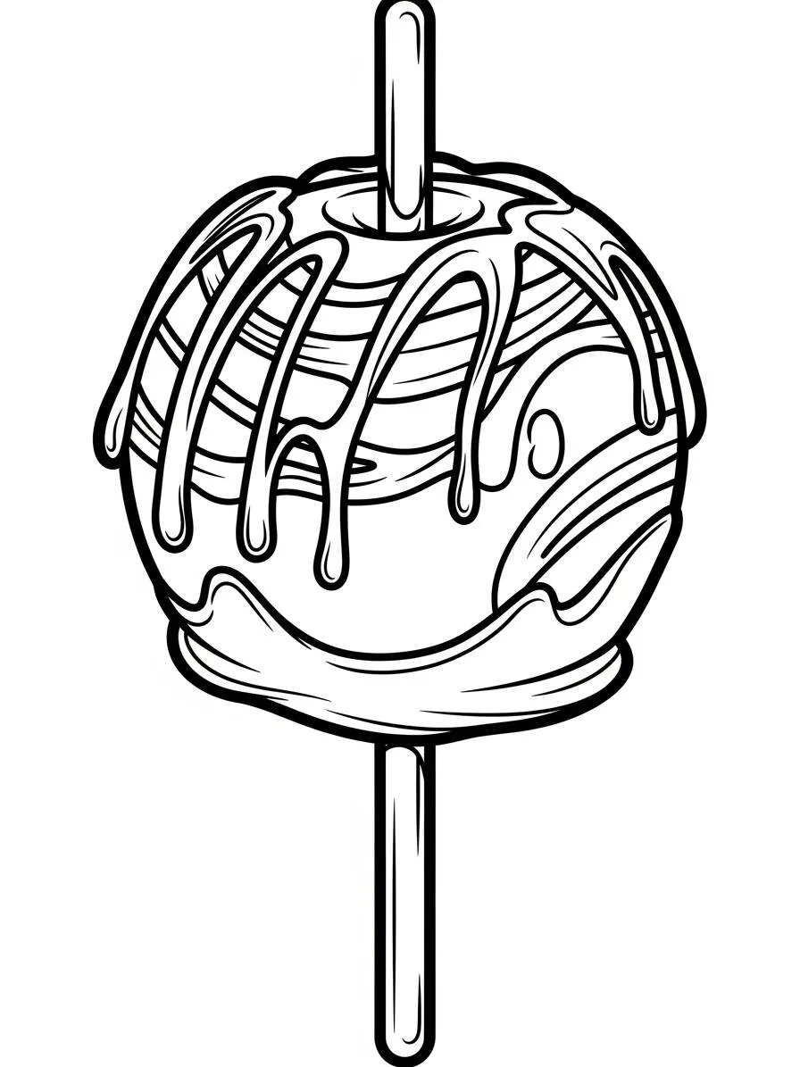 Desenho de Maçã do Amor para Colorir