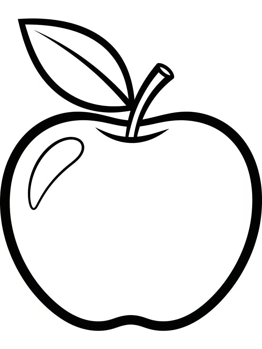 Desenho de Maçã Simples para Colorir