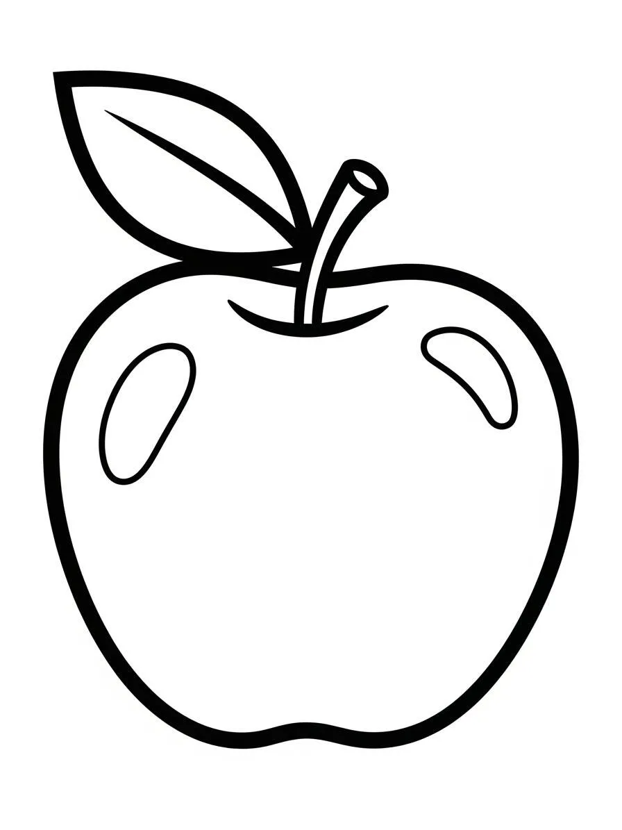 Desenho de Maçã Simples para Colorir