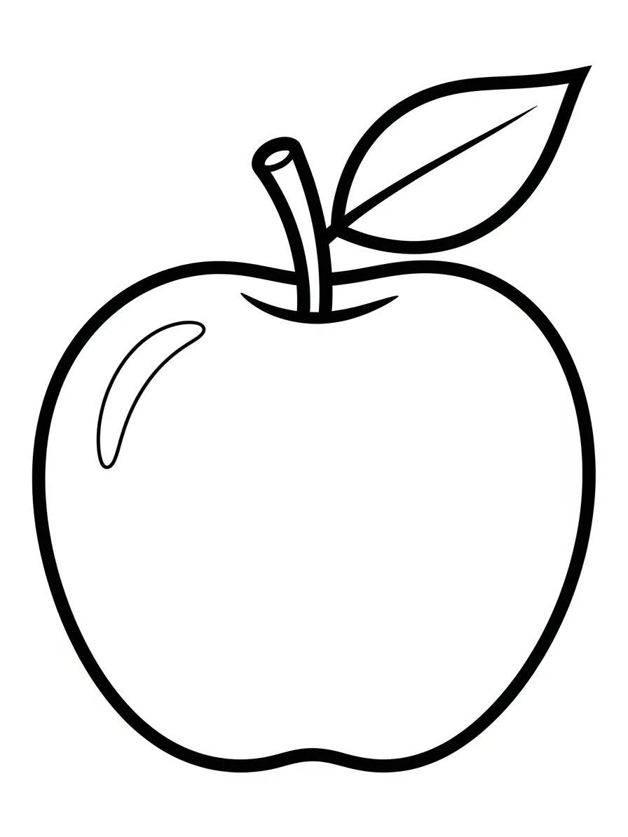 Desenho de Maçã Simples para Colorir