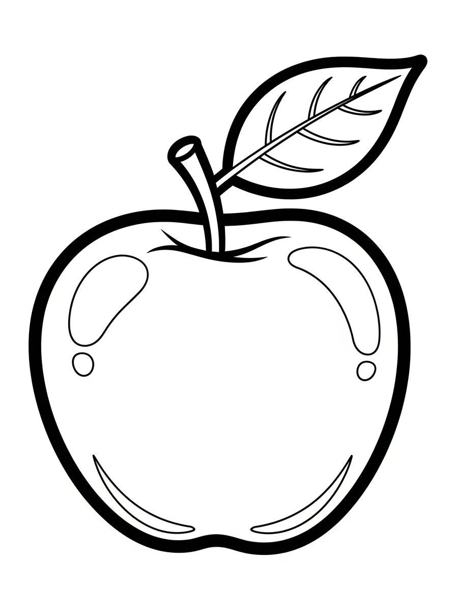 Página Para Colorear De Manzana Sencilla