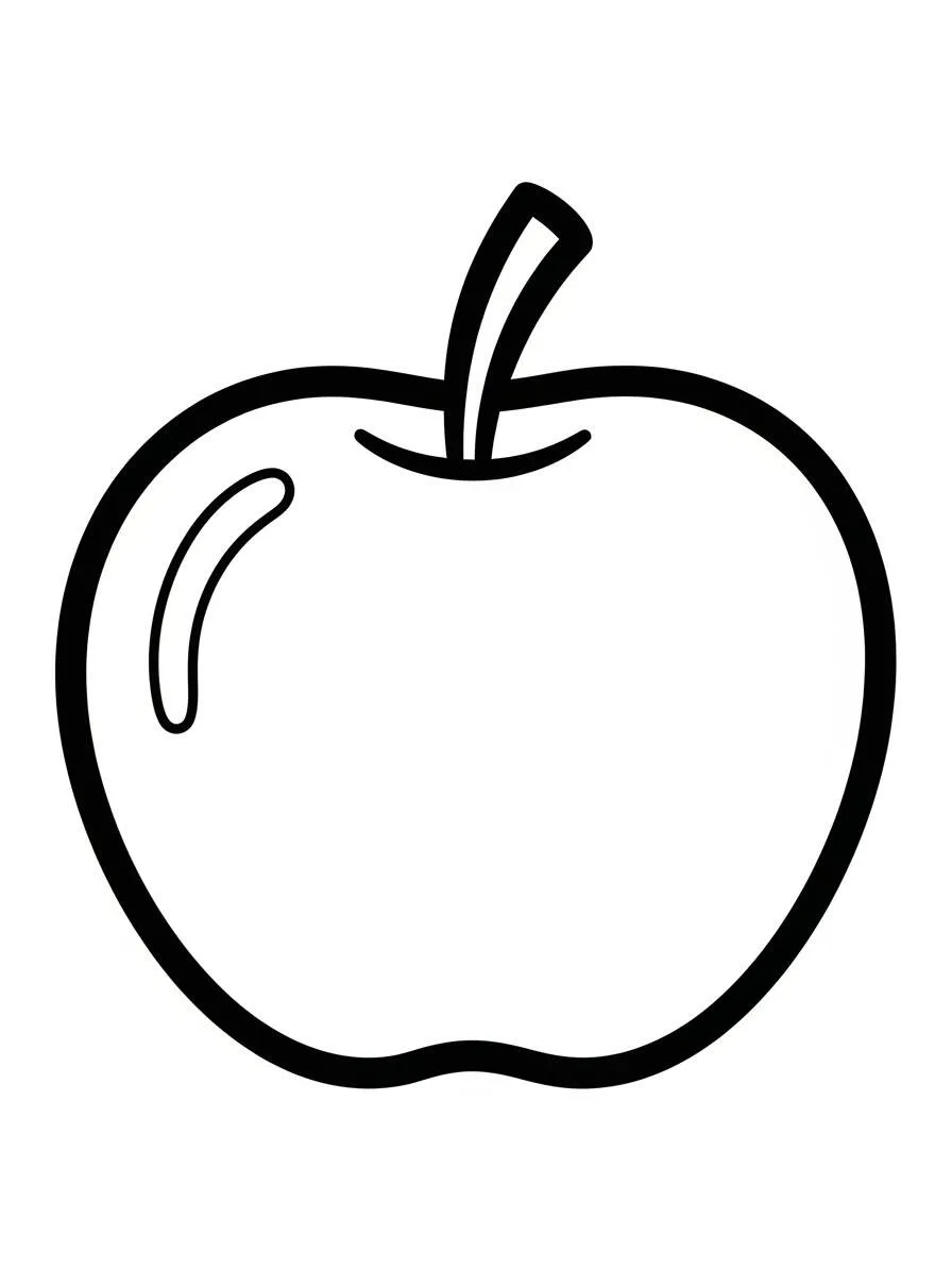 Desenho de Maçã Simples para Colorir