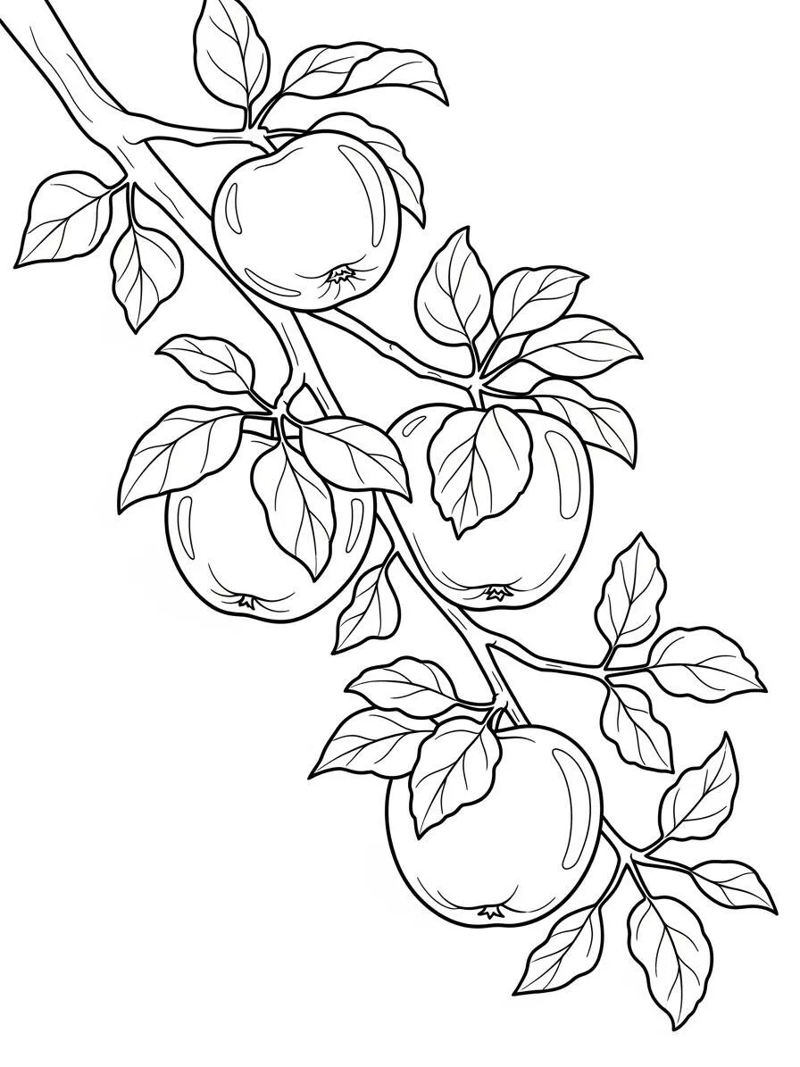 Desenho de Maçãs Frescas para Colorir