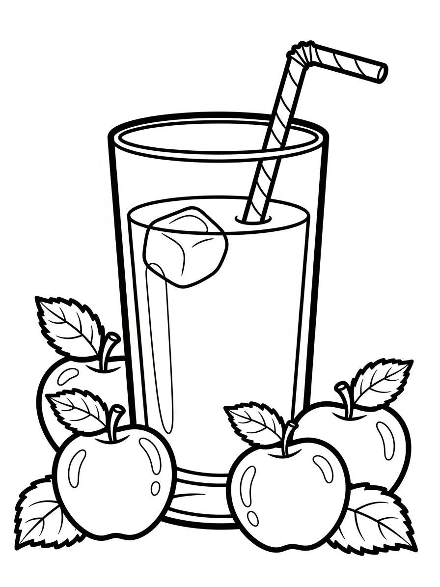 Desenho de Suco de Maçã para Colorir