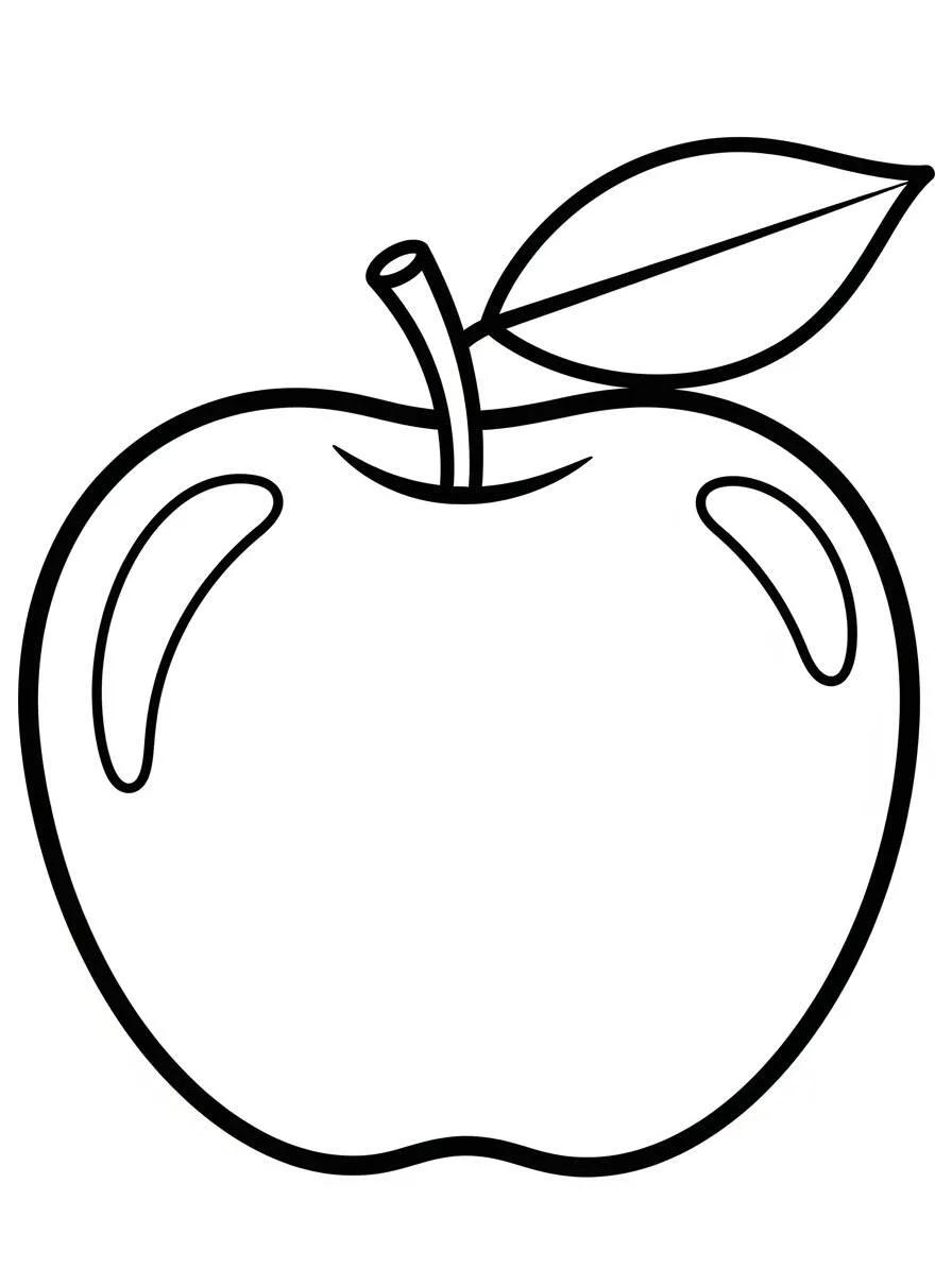 Desenho de Maçã Simples para Colorir