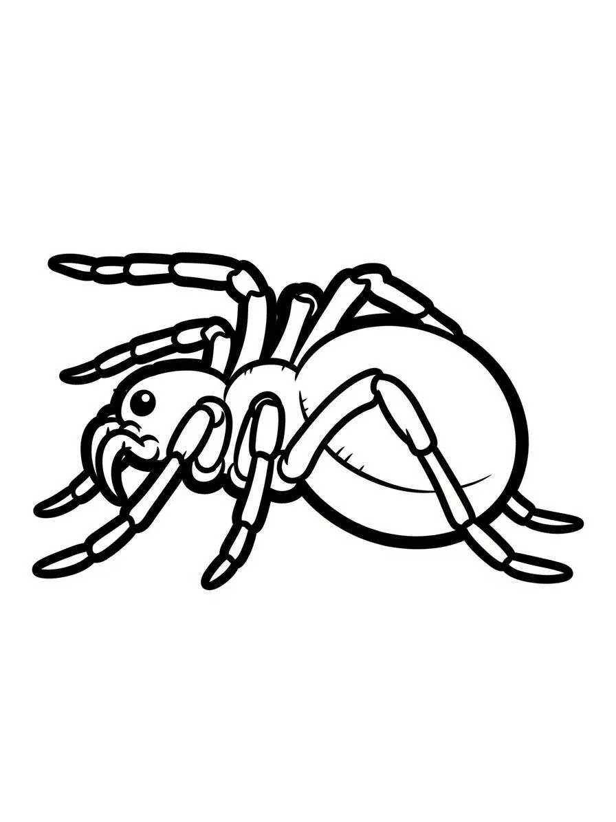 Realistic Spider Coloring Page