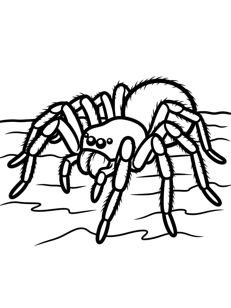 Realistic Spider Coloring Page