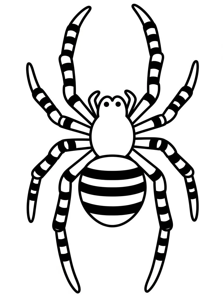 Desenho de Aranha Divertida para Colorir
