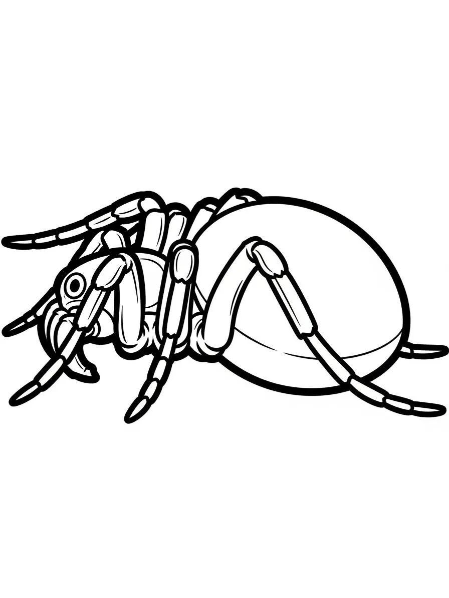 Página para colorear de araña realista