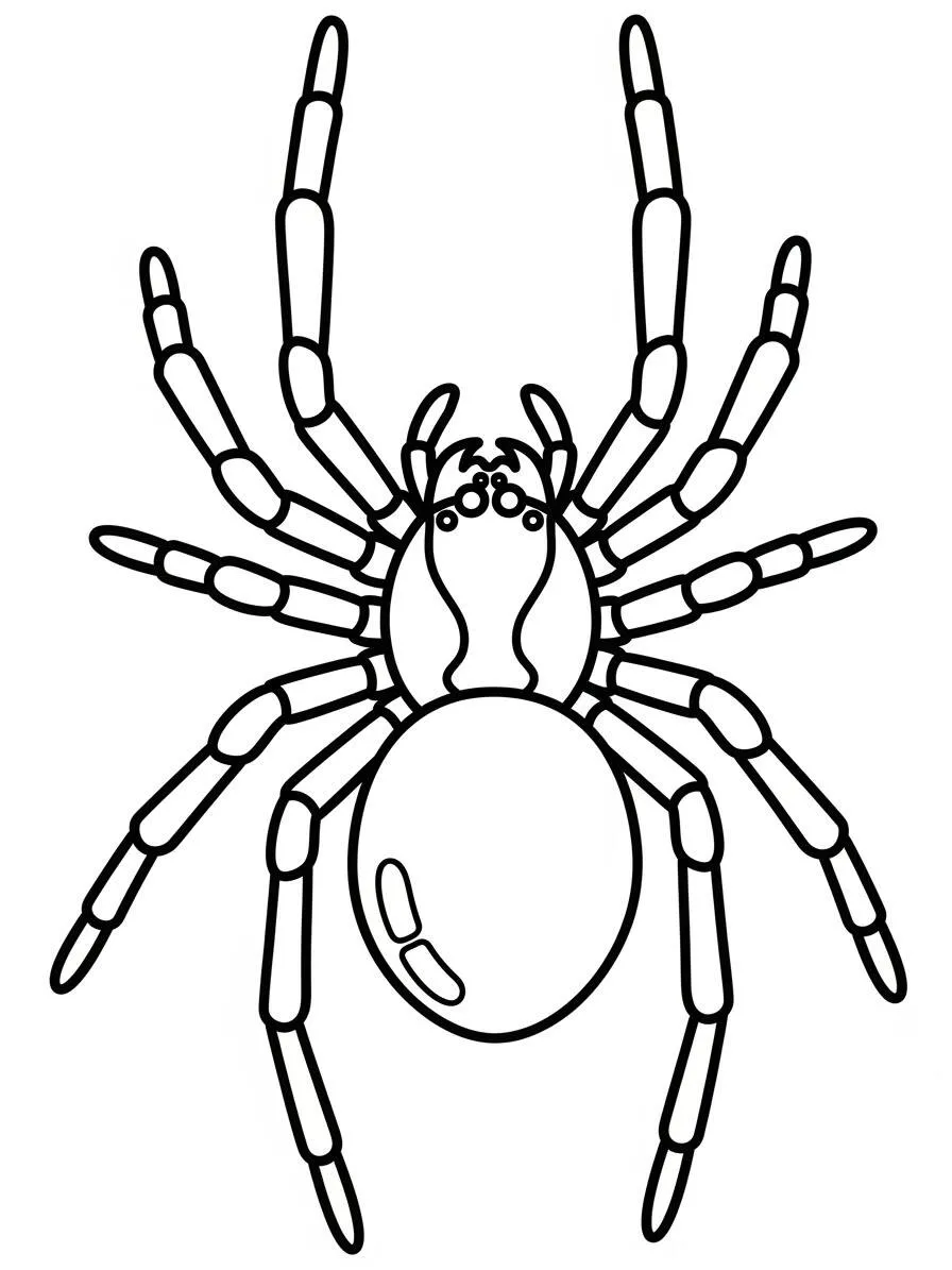 Página para colorear de araña realista