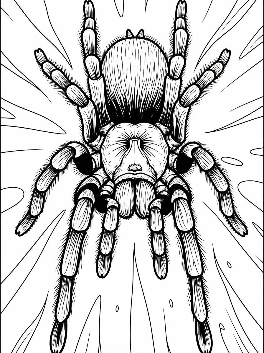Página detallada para colorear de araña