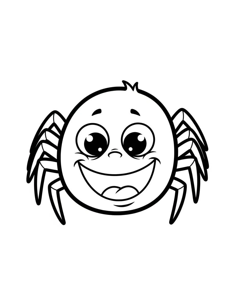 Página para colorear de araña sonriente