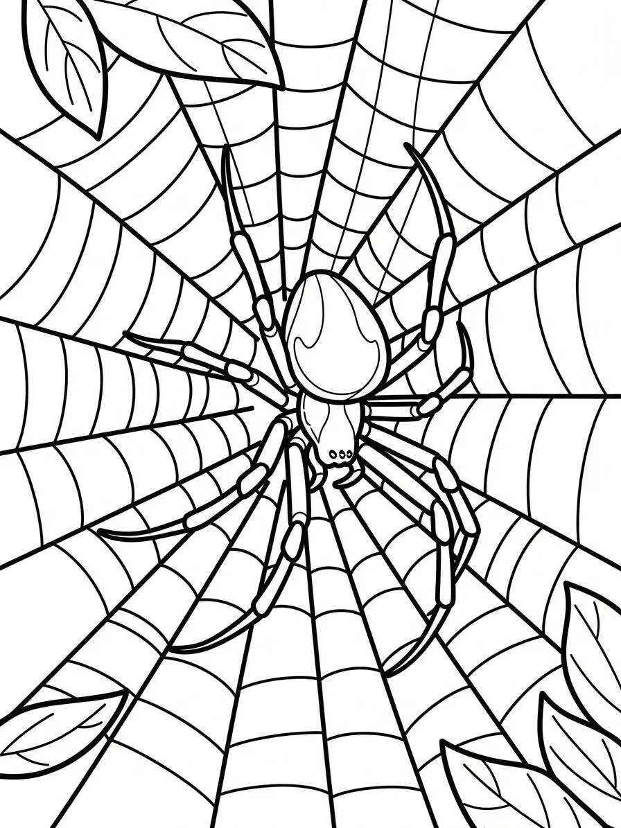 Araña en la Web Página para colorear