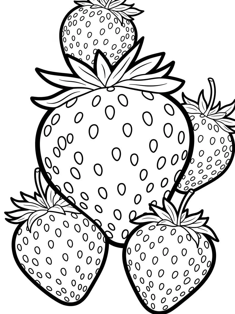 Desenho de Morangos Deliciosos para Colorir