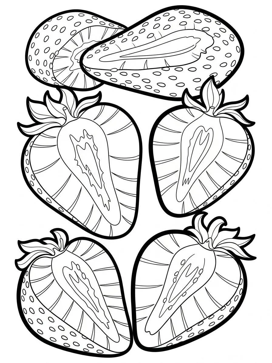 Desenho de Morangos Deliciosos para Colorir