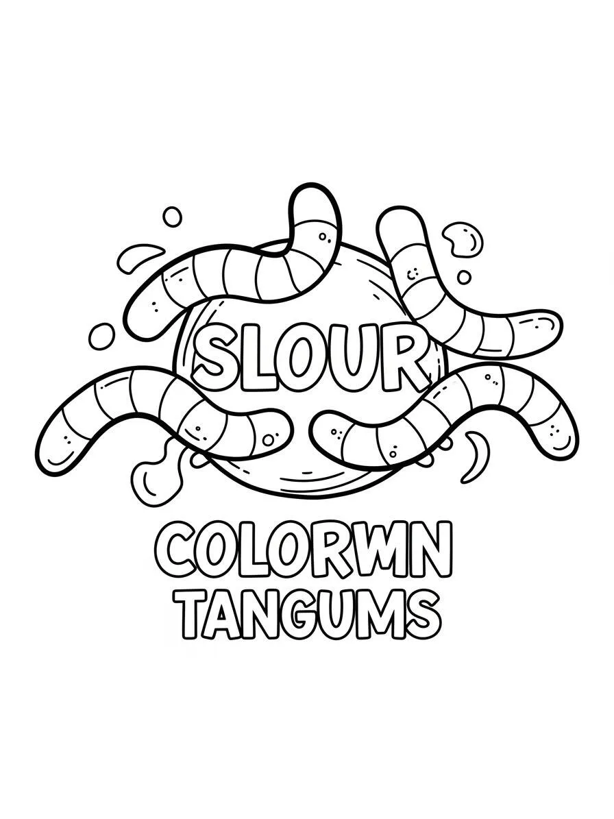 Caramelo De Gusano Página Para Colorear