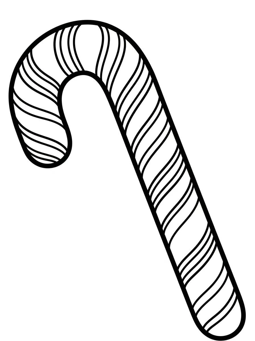 Bastón De Caramelo Página Para Colorear